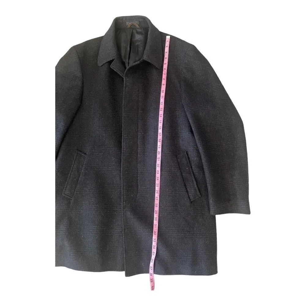 Lauren Ralph Lauren Size 46L Jacket Men's Black Cashmere Wool Overcoat LRL Coat